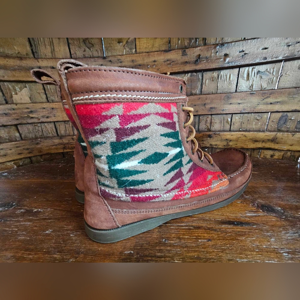 Anthropologie 2568 Samosa Mocassin Pendleton Pattern Size 10